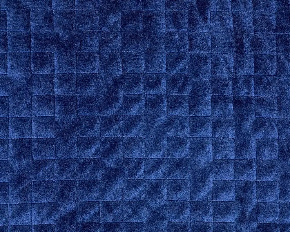 Original Weighted Blanket by Gravity Blankets, deep blue quilted square pattern