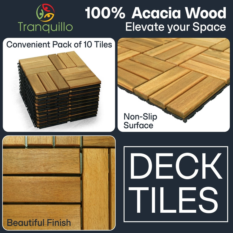 Tranquillo Solid Wood Premium Deck Tiles for Stylish Outdoor Spaces