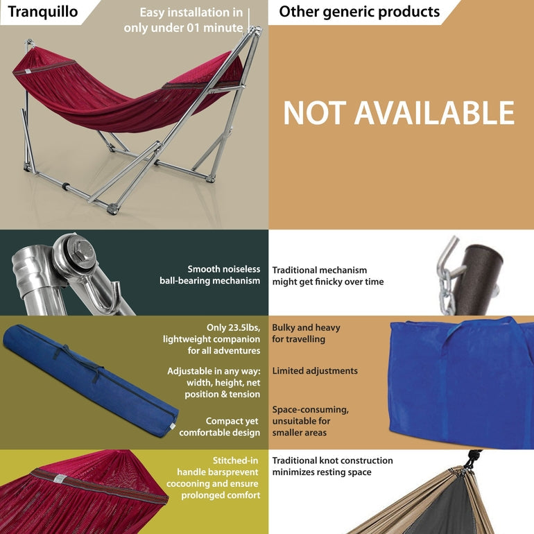Tranquillo Original Stainless Steel Hammock Stand for Ultimate Relaxation