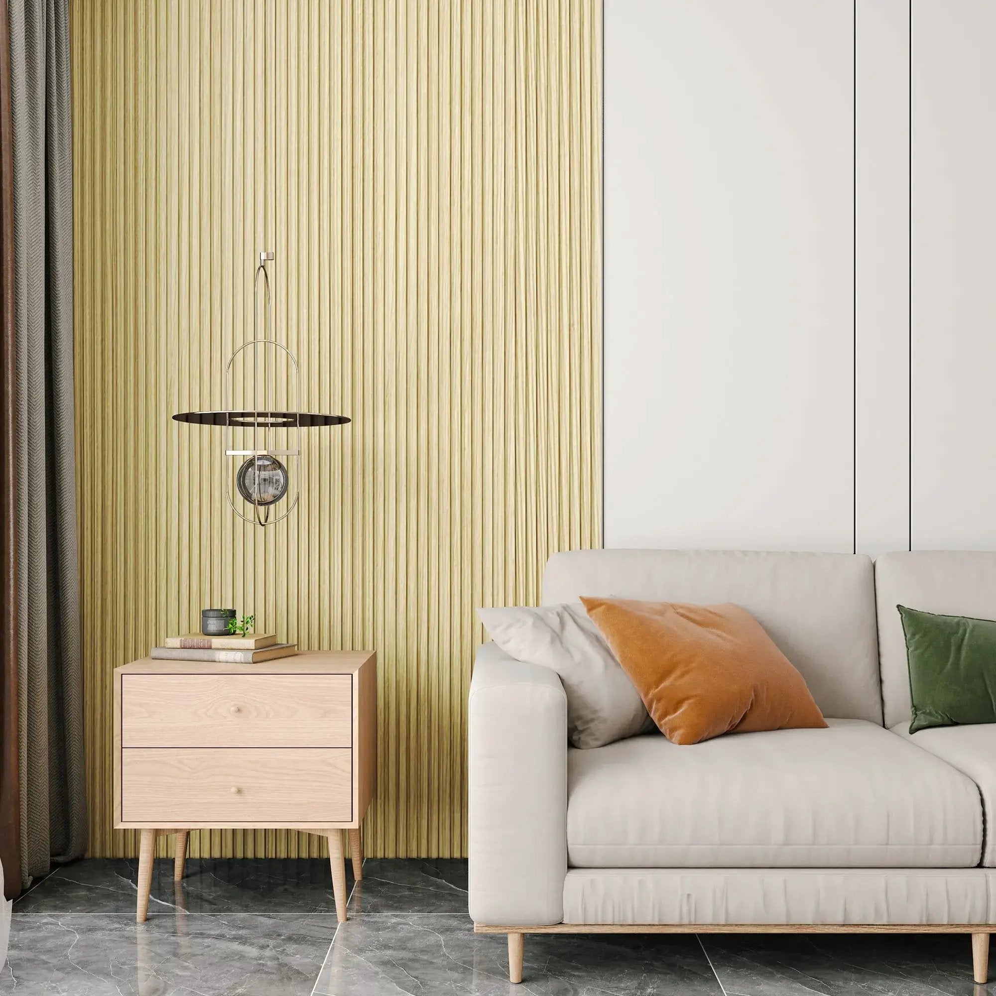 Hausvita 48 x 6 inch WPC slat wall panel, natural wood finish, 16-pack