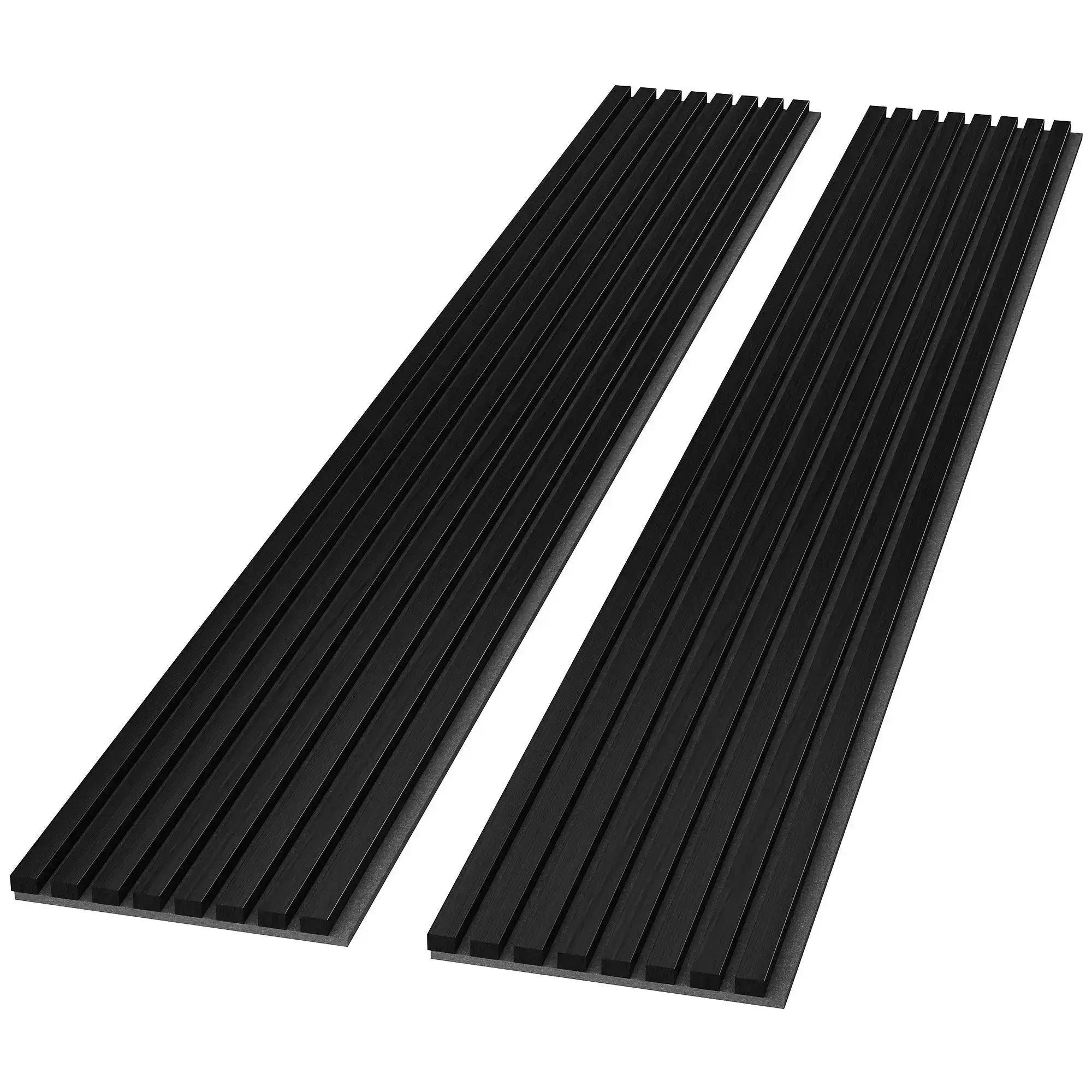 Hausvita Acoustic Solid Wood Slat Wall Panels, black slat design, 2 panels per box