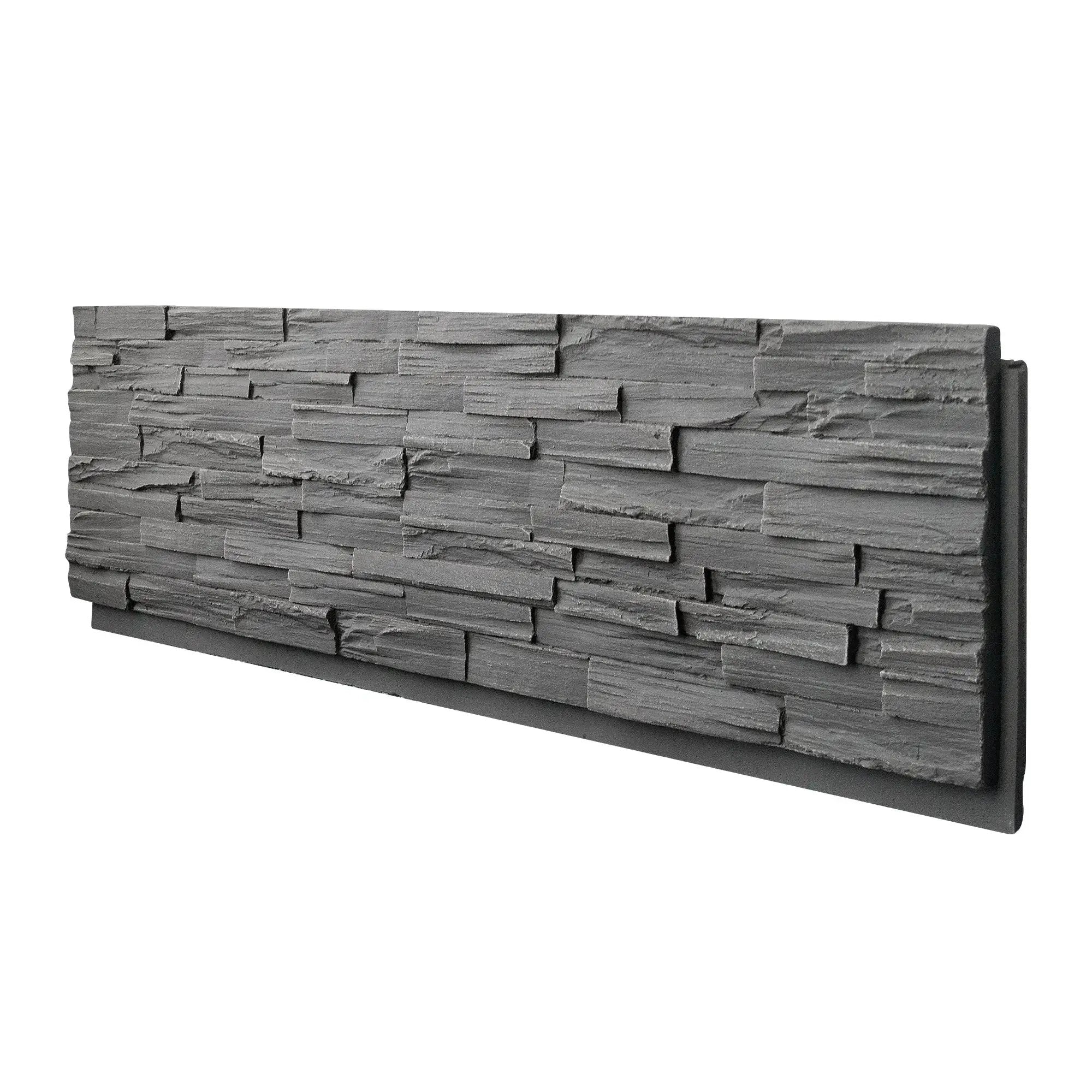 Hausvita faux stone wall siding panel, gray PU stone veneer exterior, 46.46 in x 13 in wall panel