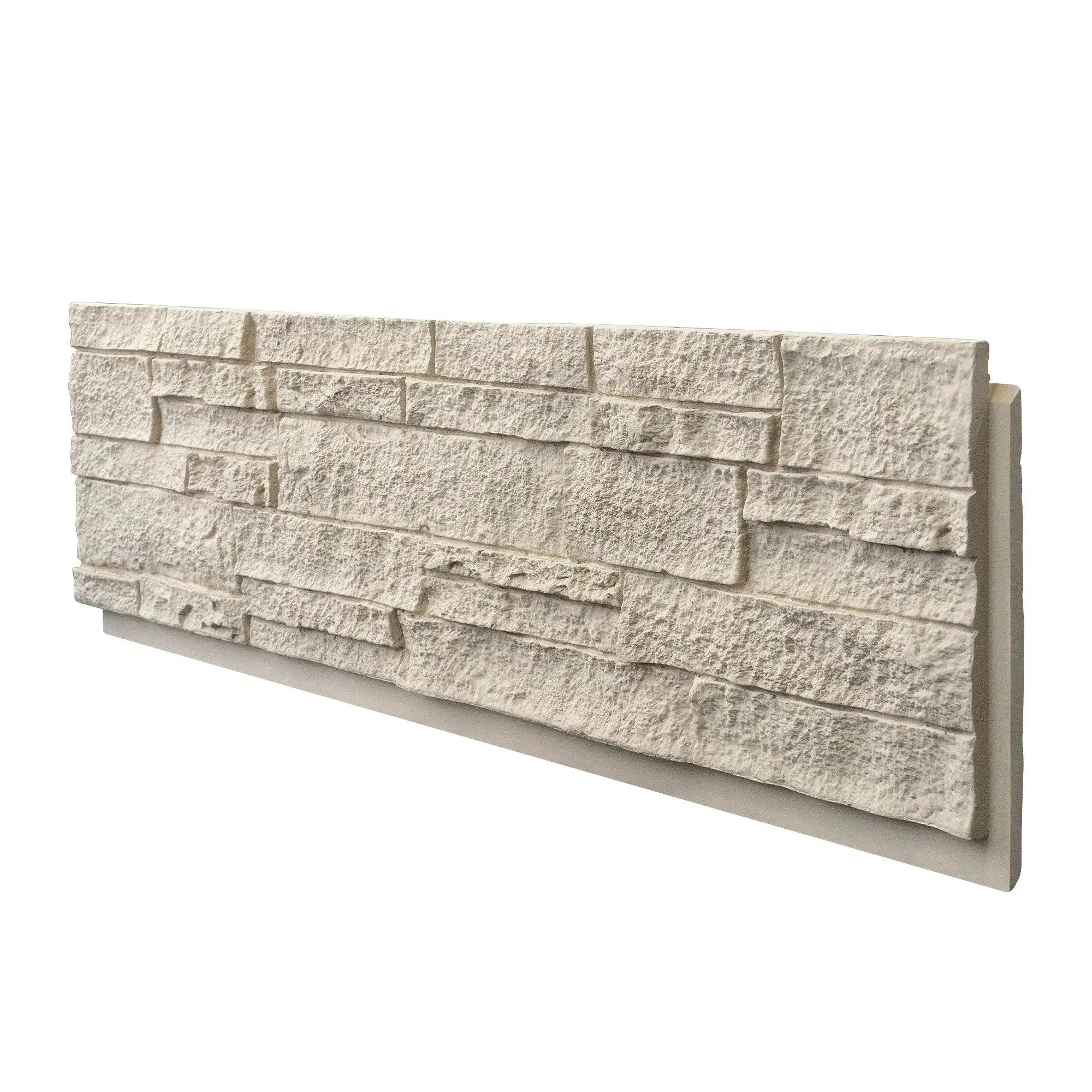 Hausvita faux stone wall siding panel, cream PU stone veneer exterior, 46.46 in x 13 in