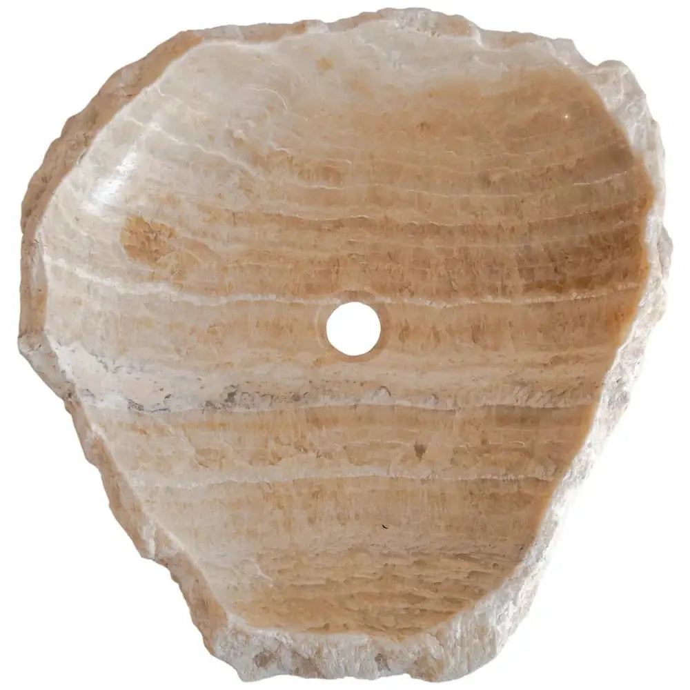 Stone sink Villohome honey onyx translucent rustic natural stone for bathroom vanity with center drain hole