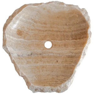 Stone sink Villohome honey onyx translucent rustic natural stone for bathroom vanity with center drain hole