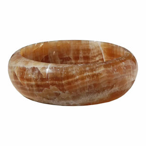 Vessel sink Honey Onyx translucent natural stone, polished finish, for above-vanity bathroom by Villohome