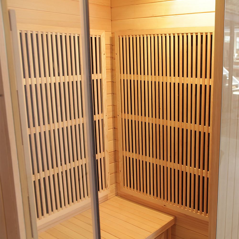 SAUNA EVOLUTION®  Indoor Carbon Heaters Glass Door Sauna Room Far Infrared 09