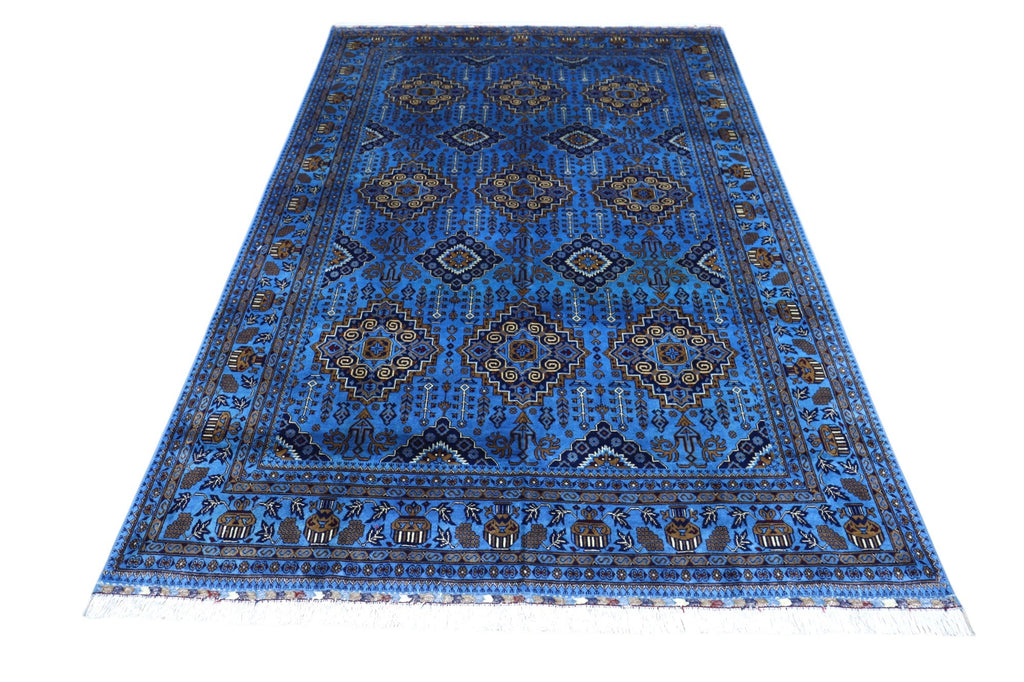 Hand-Knotted Afghani Zerkhaki Wool Rug – 6’7″  x  9’3″