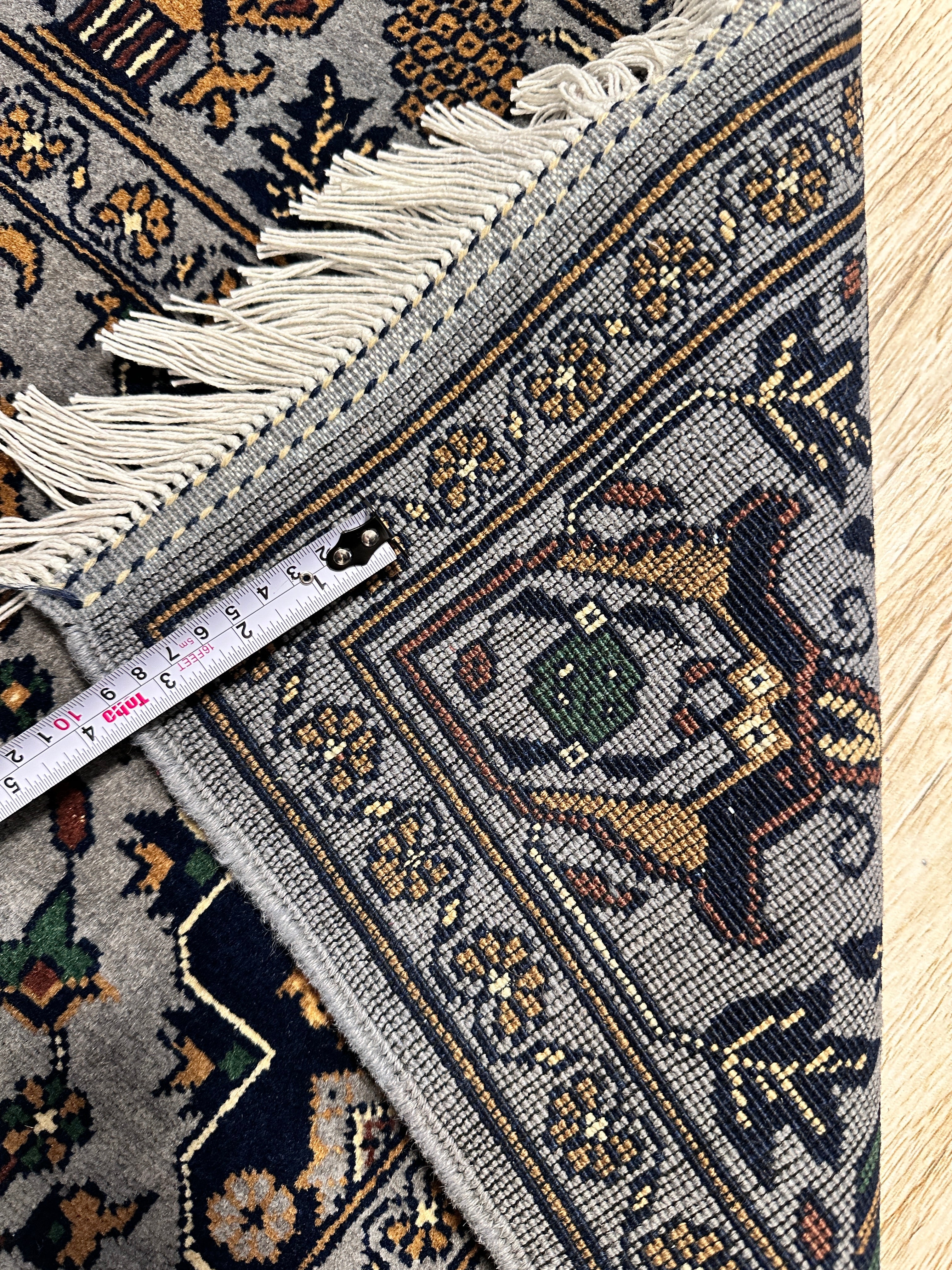 Hand-Knotted Afghani Zerkhaki Wool Rug – 3’4″  x  4’11″