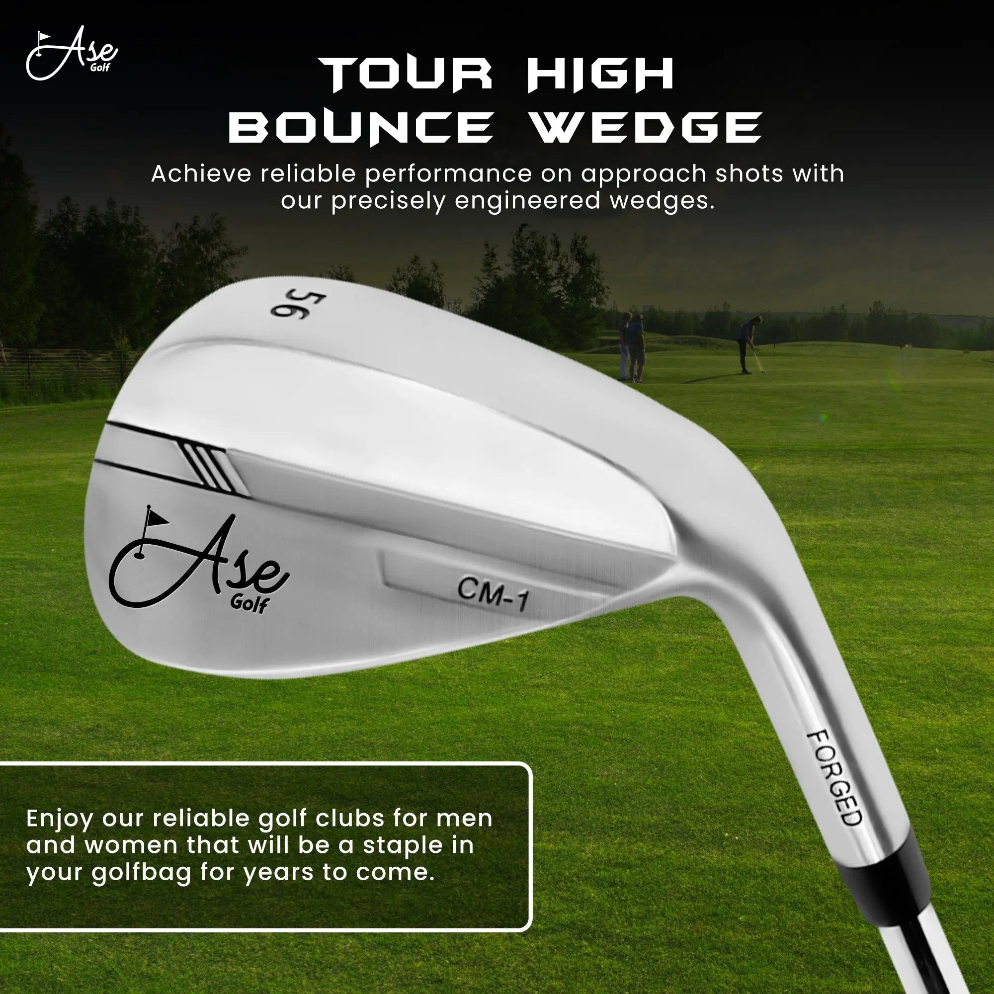 Ase Golf 3-Piece Wedge Set, white forged wedges with CM-1 markings