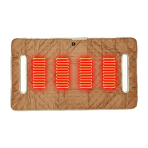 LITEGUEST USB heated golf cart seat cushion with four heating zones in quilted brown