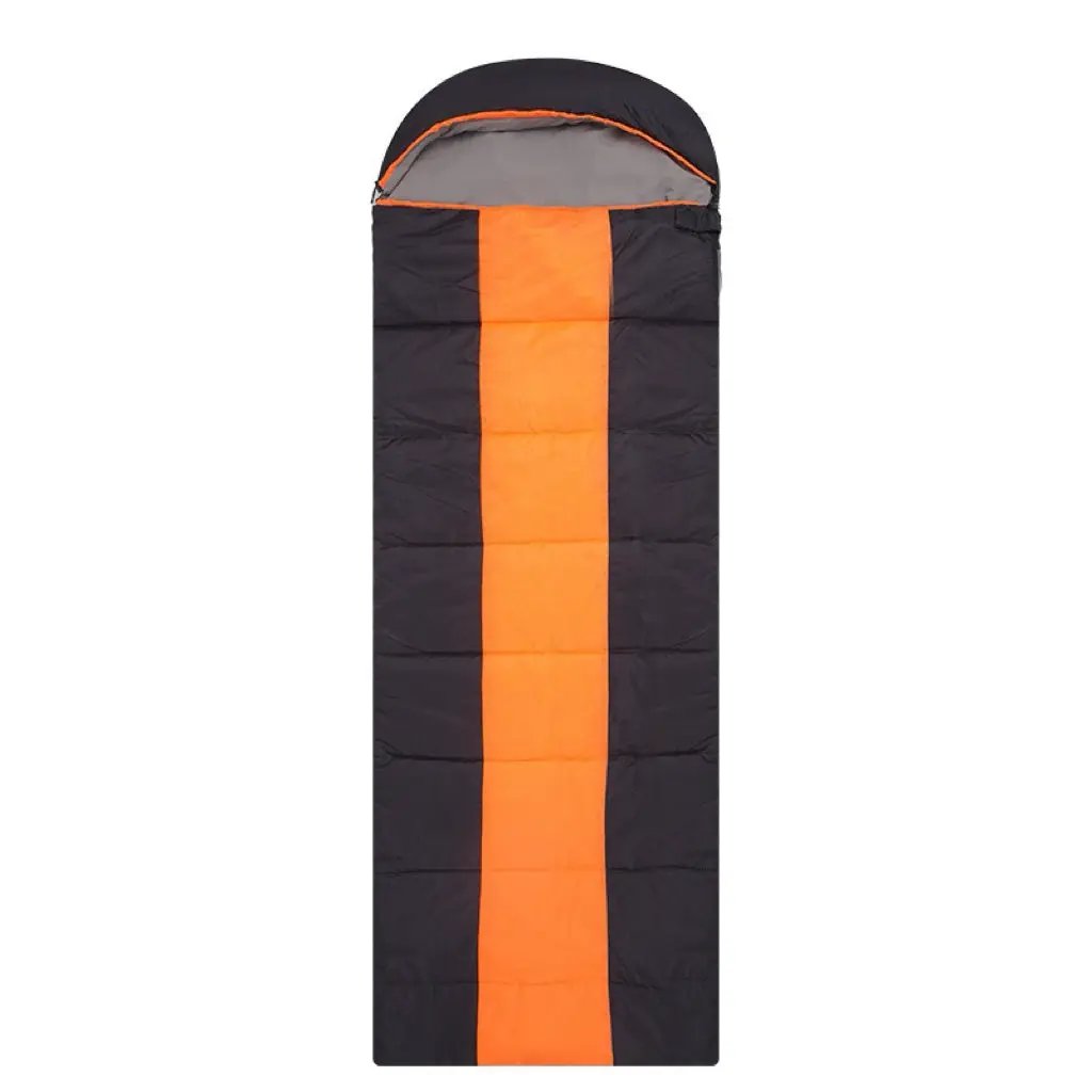 LITEGUEST Winter Heated Sleeping Bag, USB warmth, black with orange center stripe