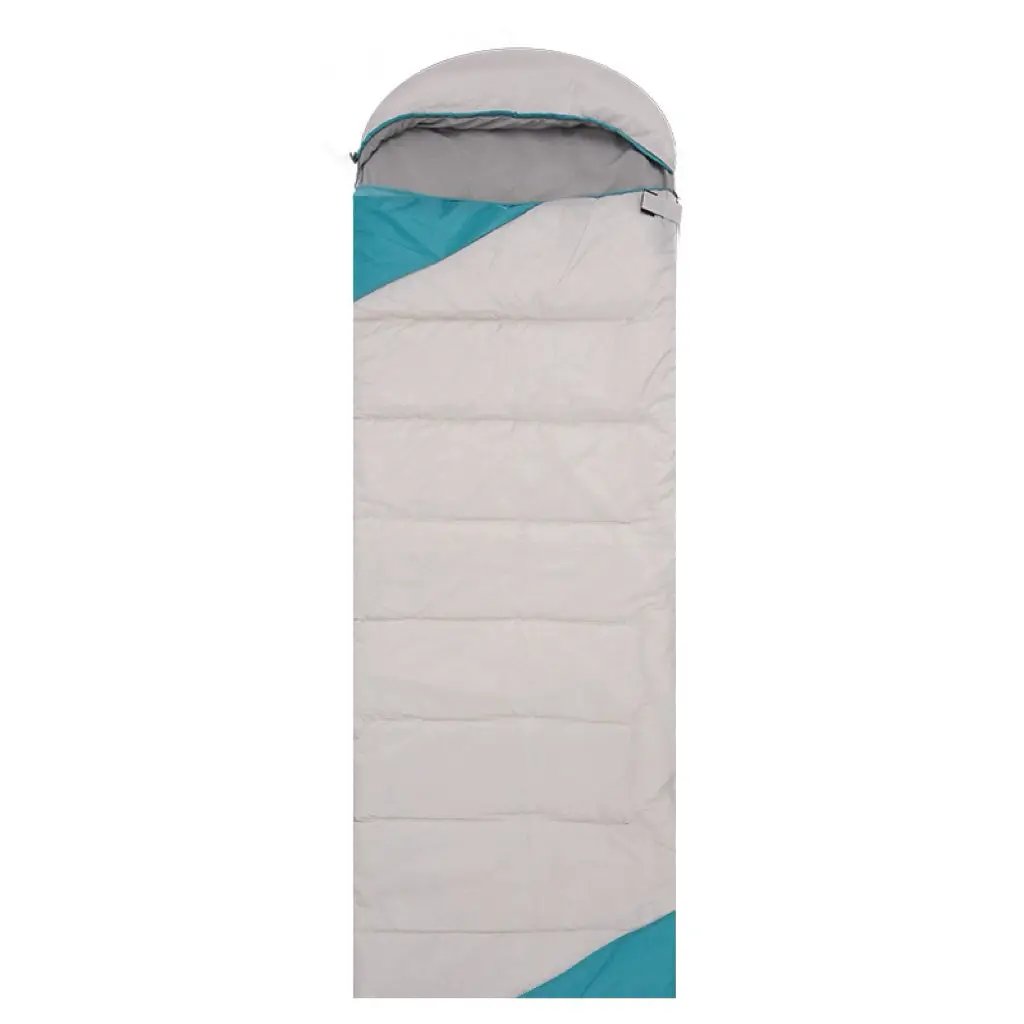 Sleeping Bag LITEGUEST Winter Heated Single with teal hood accents; USB-powered warmth by SmartTherm OutdoorLiteGear.