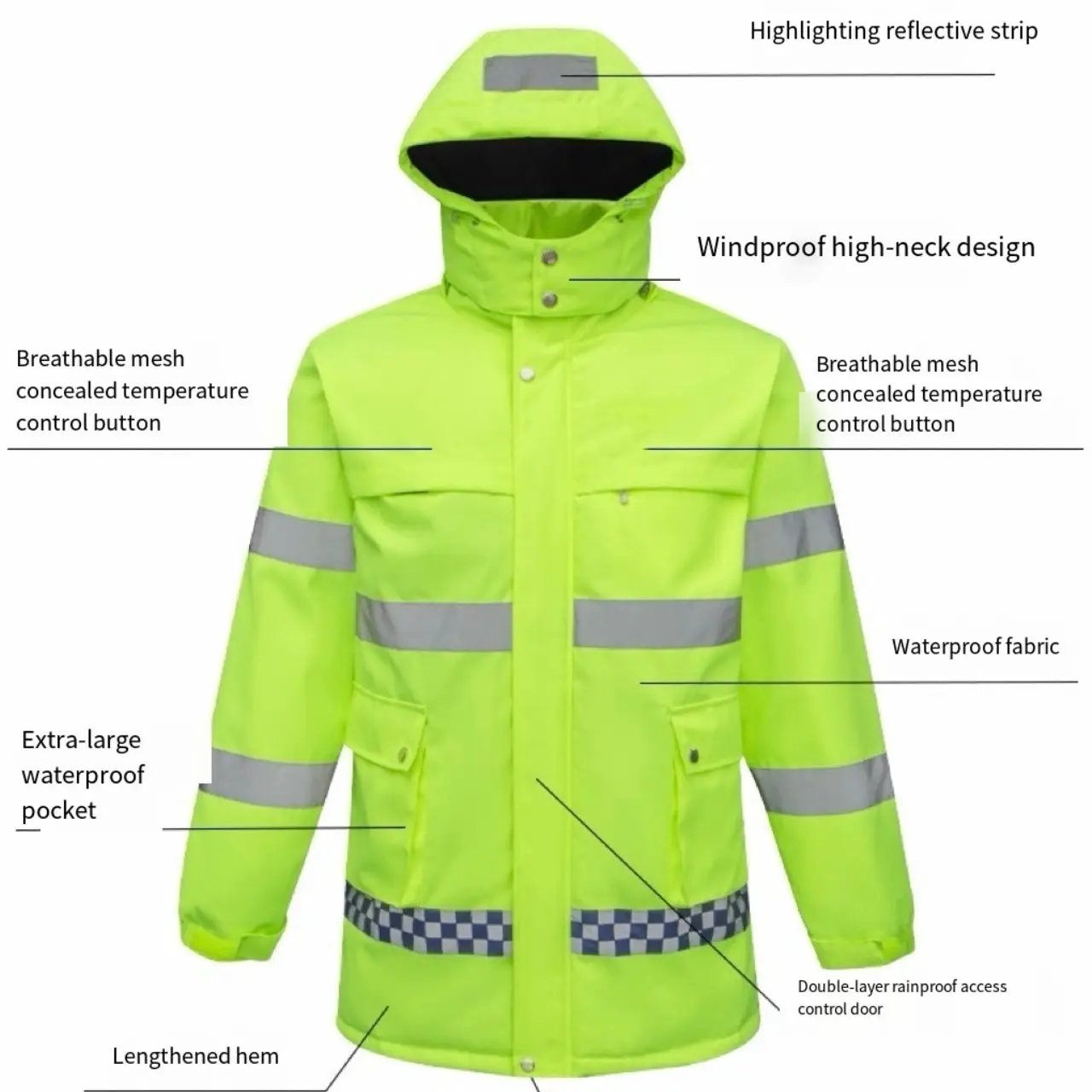 LITEGUEST USB heated waterproof work jacket, lime-yellow by SmartTherm OutdoorLiteGear Inc.
