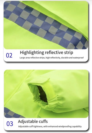 LITEGUEST USB Heated Reflective Waterproof Work Jacket in neon hi-vis yellow with reflective stripes by SmartTherm