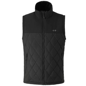 LITEGUEST Dual-Control Heated Vest in black quilted, full-zip USB heating by SmartTherm OutdoorLiteGear