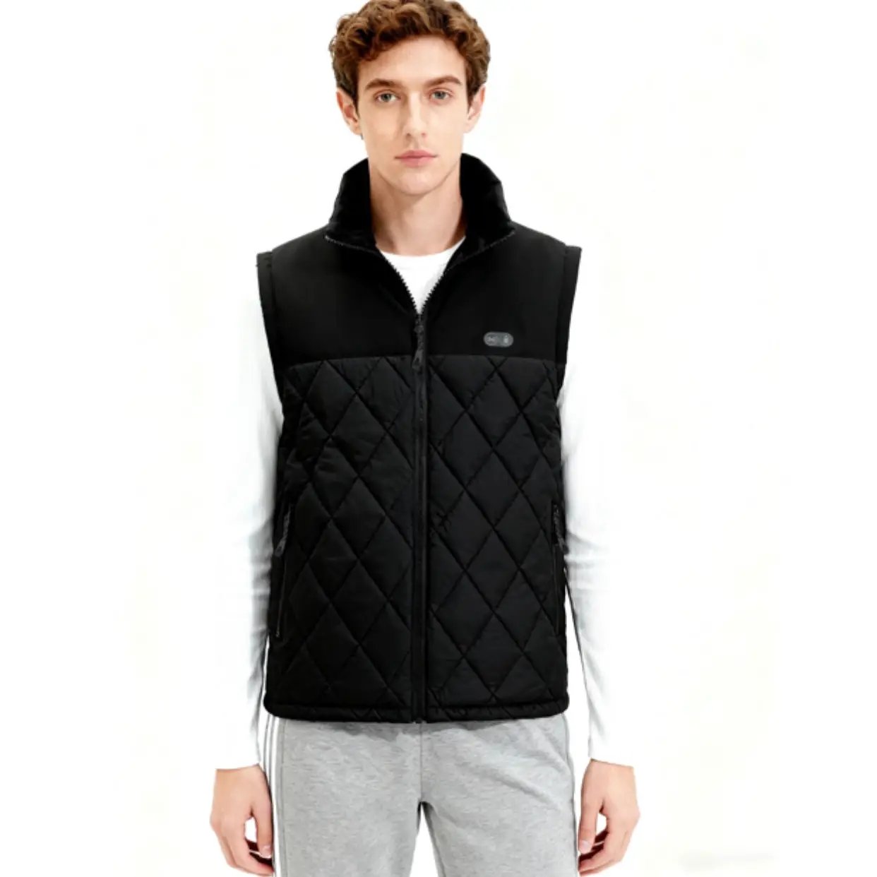 LITEGUEST Dual-Control Heated Vest in black quilted fabric; USB heated with 17 zones from SmartTherm OutdoorLiteGear