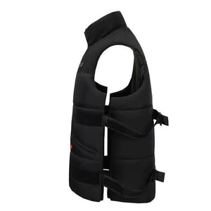 LITEGUEST 8-Zone Heated Vest, black padded, with adjustable straps and dual-control heat zones