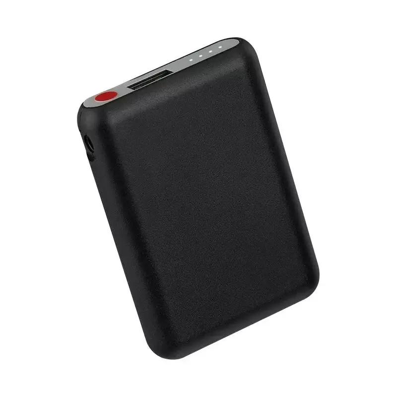 LITEGUEST heated hat battery pack, USB rechargeable power bank; black rectangular device with red button and LEDs