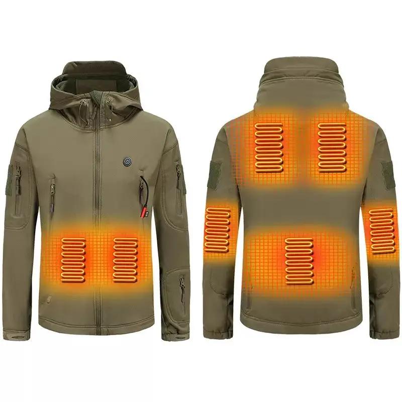 LITEGUEST 7-Zone Heated Camo Jacket by SmartTherm OutdoorLiteGear Inc., olive camouflage, USB-powered heated parka