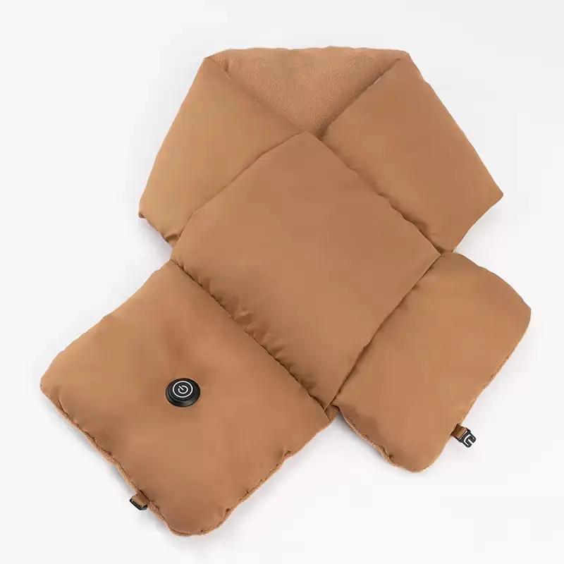 LITEGUEST USB Heated Neck Scarf in brown by SmartTherm OutdoorLiteGear.
