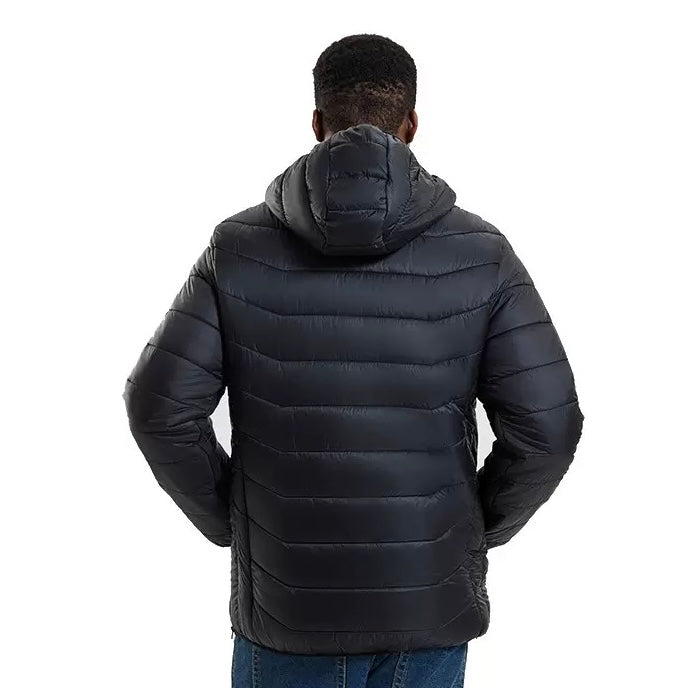 Jacket LITEGUEST 27-Zone Smart Heated Down, black hooded quilted puffer