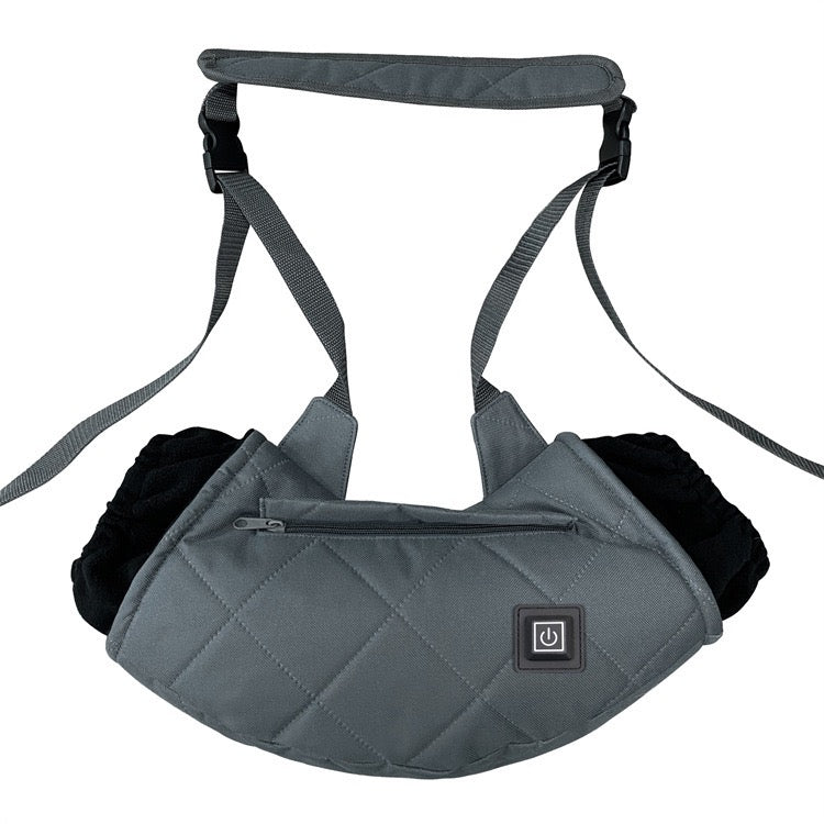 LITEGUEST USB Heated Hand Muff by SmartTherm OutdoorLiteGear Inc., gray quilted fabric