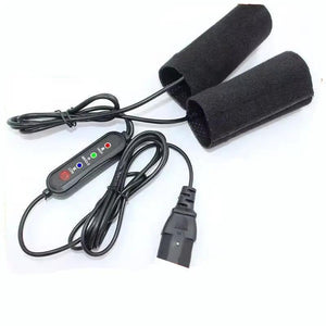 LITEGUEST USB heated handlebar mitts, two black sleeves, by SmartTherm OutdoorLiteGear Inc., with controller and USB plug