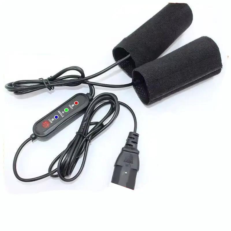 LITEGUEST USB heated handlebar mitts, two black sleeves, by SmartTherm OutdoorLiteGear Inc., with controller and USB plug
