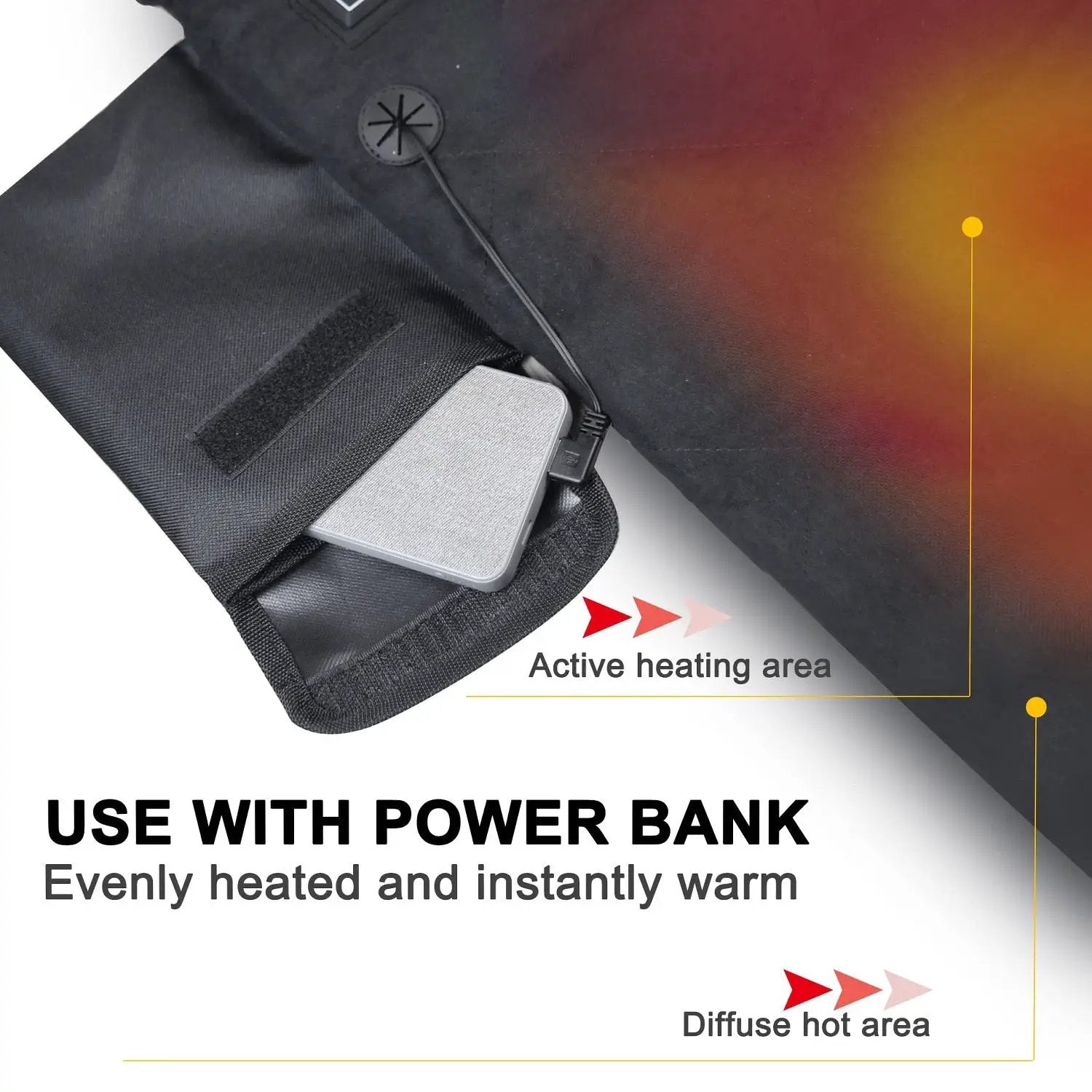 LITEGUEST heated outdoor seat cushion with backrest, black fabric, SmartTherm OutdoorLiteGear Inc.