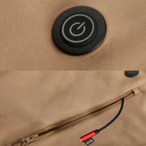 LITEGUEST 7-Zone Heated Camo Jacket USB powered tan fabric with visible power button