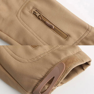 LITEGUEST 7-Zone Heated Jacket close-up of tan fabric and zipper pull