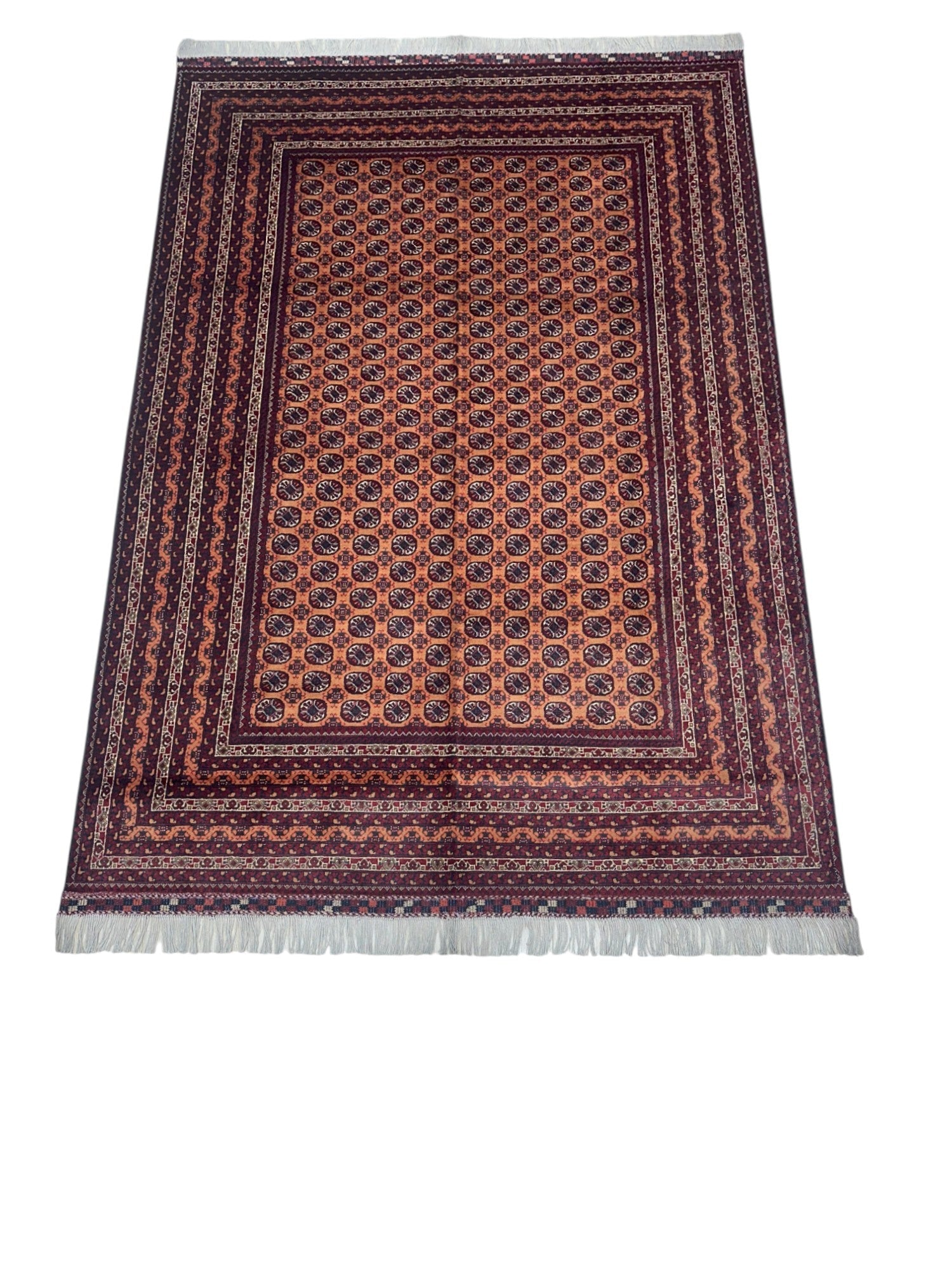 Hand-Knotted Afghani Mawri Wool Rug – 6’9″  x  9’10″