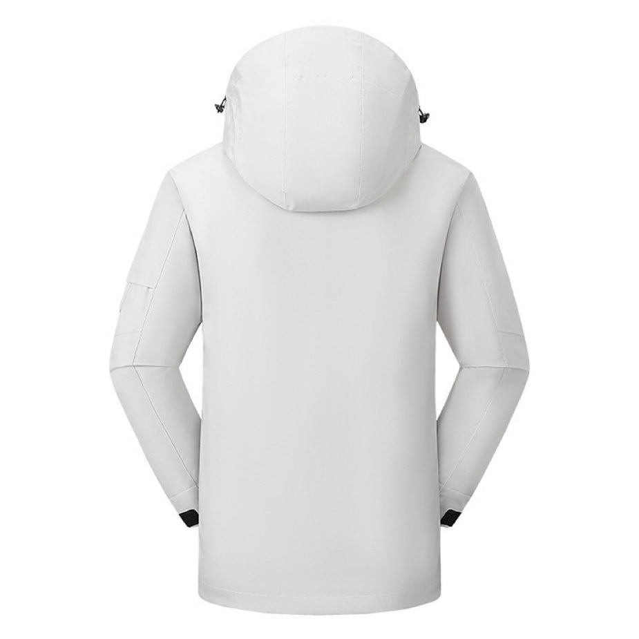 LITEGUEST Ski Waterproof 5-Zone Heated Jacket in white with hood