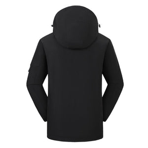 LITEGUEST Ski Waterproof 5-Zone Heated Jacket, black hooded back view
