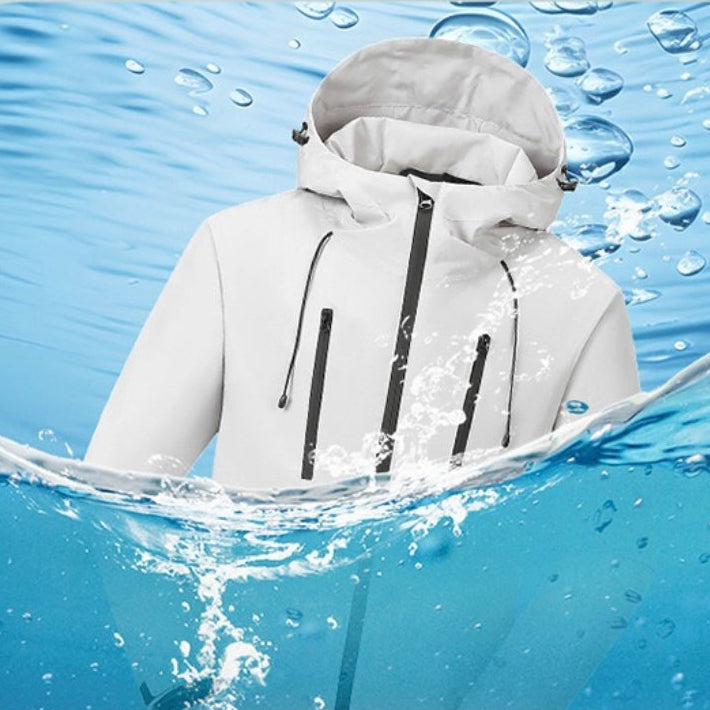 Jacket: LITEGUEST Ski Waterproof 5-Zone Heated USB Winter Coat by SmartTherm OutdoorLiteGear Inc., white sport jacket