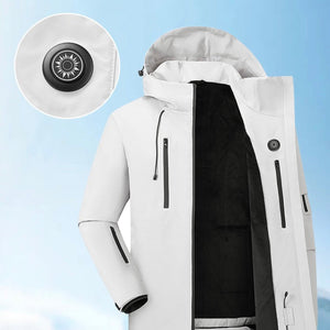 Jacket: LITEGUEST Ski Waterproof 5-Zone Heated USB Winter Coat white by SmartTherm OutdoorLiteGear