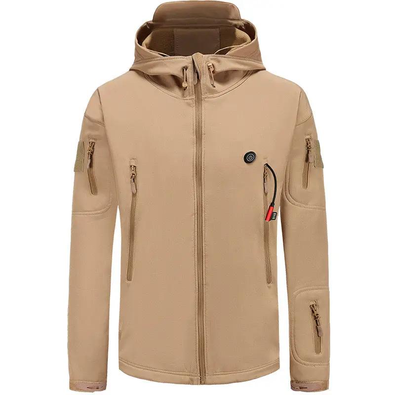 LITEGUEST 7-Zone Heated Jacket, tan; USB-powered with multiple zip pockets