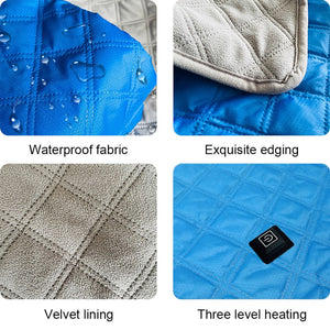 LITEGUEST Heated Camping Blanket blue USB-powered with three-level heating for cold nights outdoors anywhere