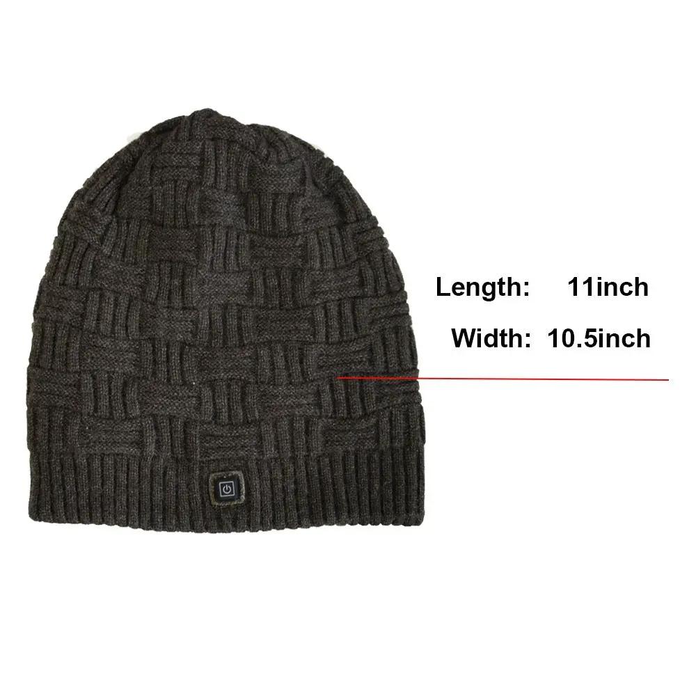 LITEGUEST Heated Thermal Hat beanie in dark knit with small square badge