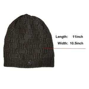LITEGUEST Heated Thermal Hat beanie in dark knit with small square badge