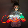 Merry Christmas Neon Sign, Neon Metal Wall Art