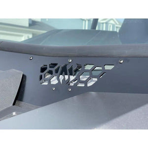 Polaris RZR XP 1000 full glass windshield with black honeycomb vent panel