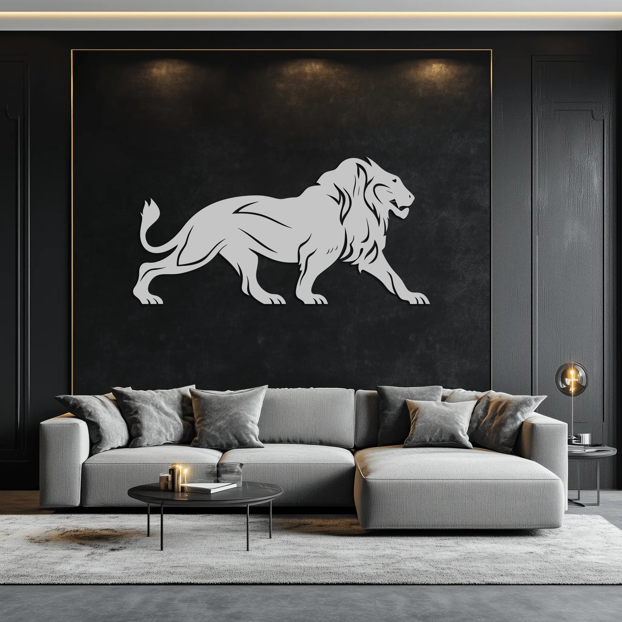 Majestic Lion Wall Art - Steel Wall Decor for Home and Office -KAF002