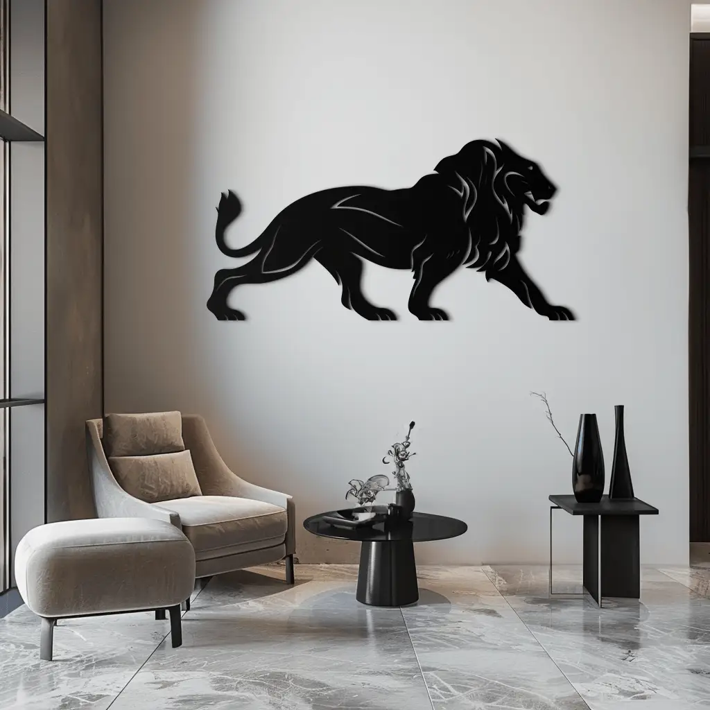 Majestic Lion Wall Art - Steel Wall Decor for Home and Office -KAF002