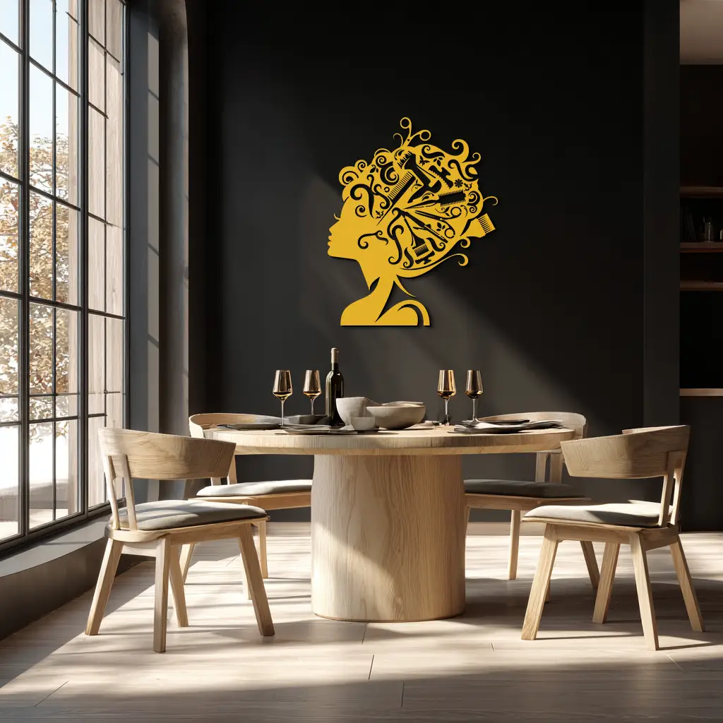 Hair Stylist Metal Wall Art - Steel Wall Decor for Salons and Studios - KAF004