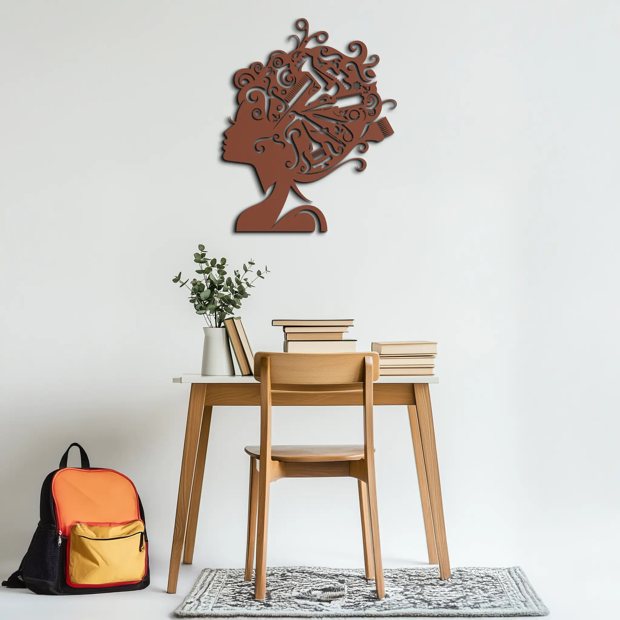 Hair Stylist Metal Wall Art - Steel Wall Decor for Salons and Studios - KAF004