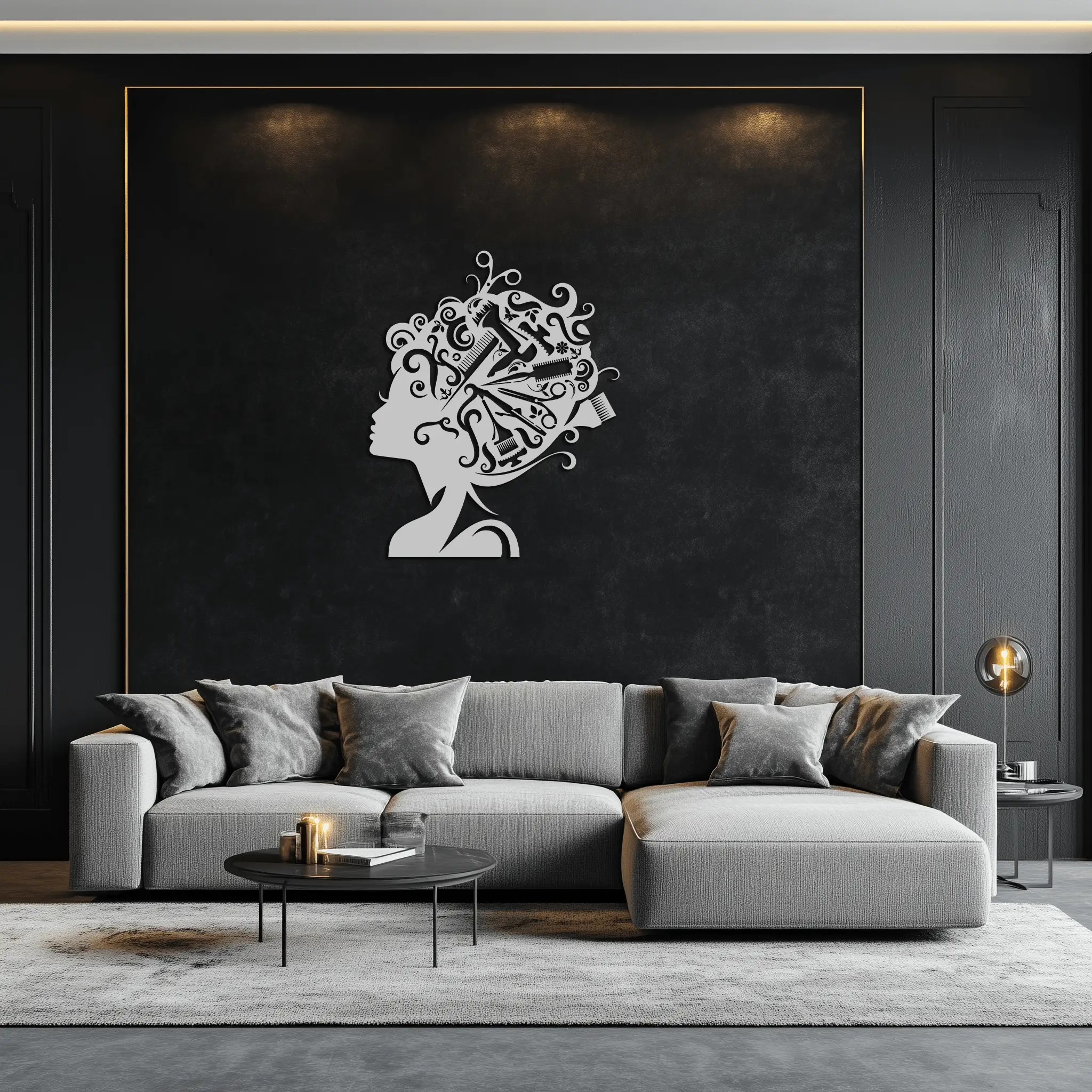 Hair Stylist Metal Wall Art - Steel Wall Decor for Salons and Studios - KAF004