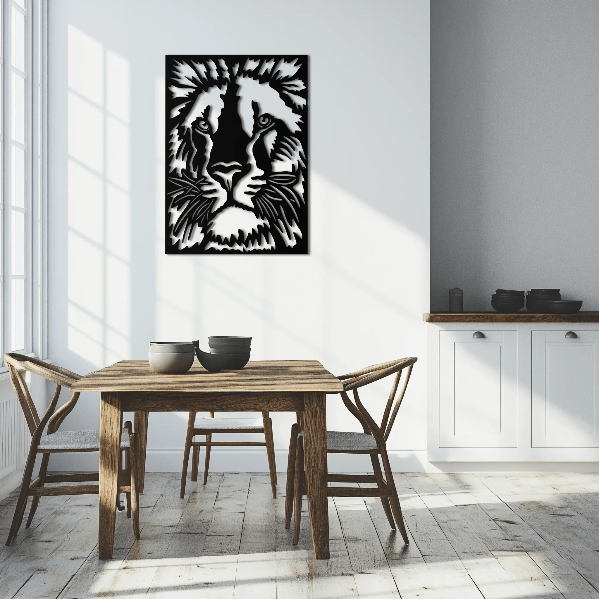 Tiger Face Metal Wall Art - Steel Wall Decor for Home and Office - KAF005