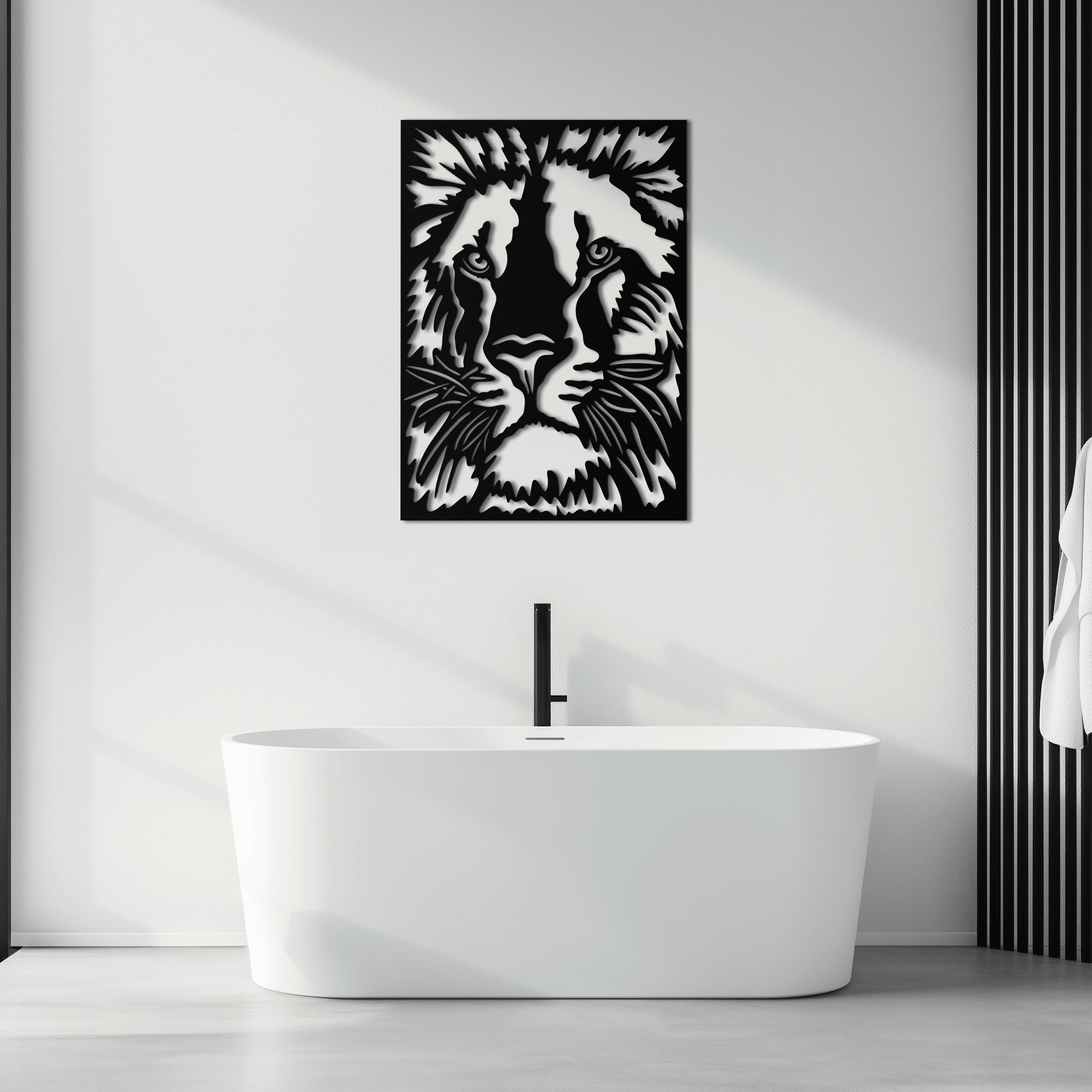 Tiger Face Metal Wall Art - Steel Wall Decor for Home and Office - KAF005